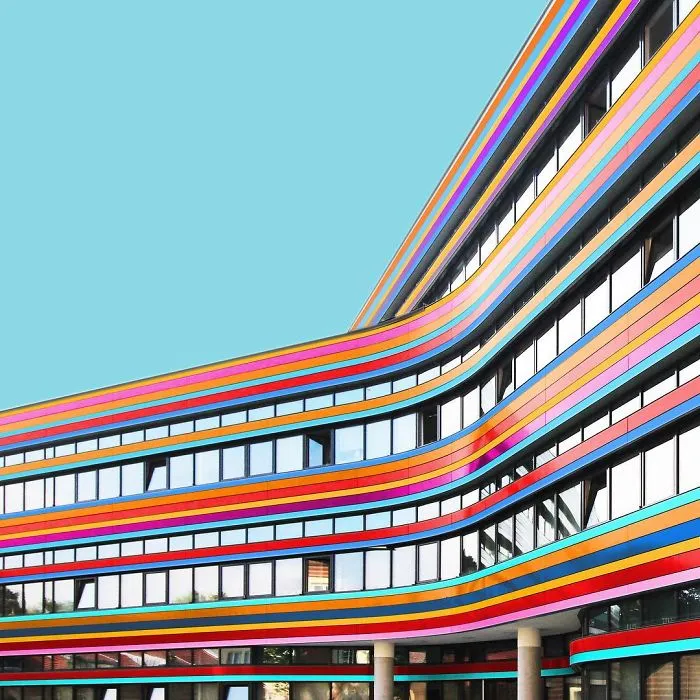 I Got Bored By The Gray Cityscape Of Berlin, So I Started To Colorize Buildings With Photoshop