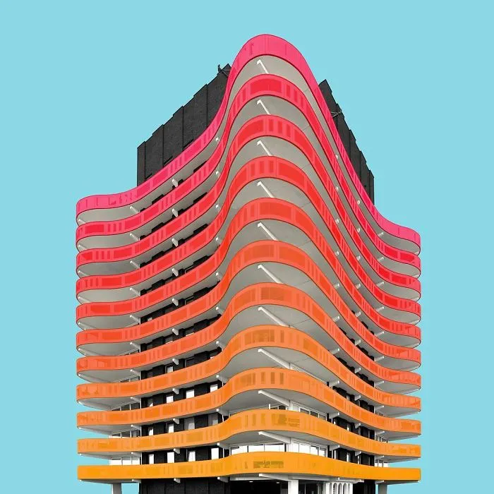 I Got Bored By The Gray Cityscape Of Berlin, So I Started To Colorize Buildings With Photoshop