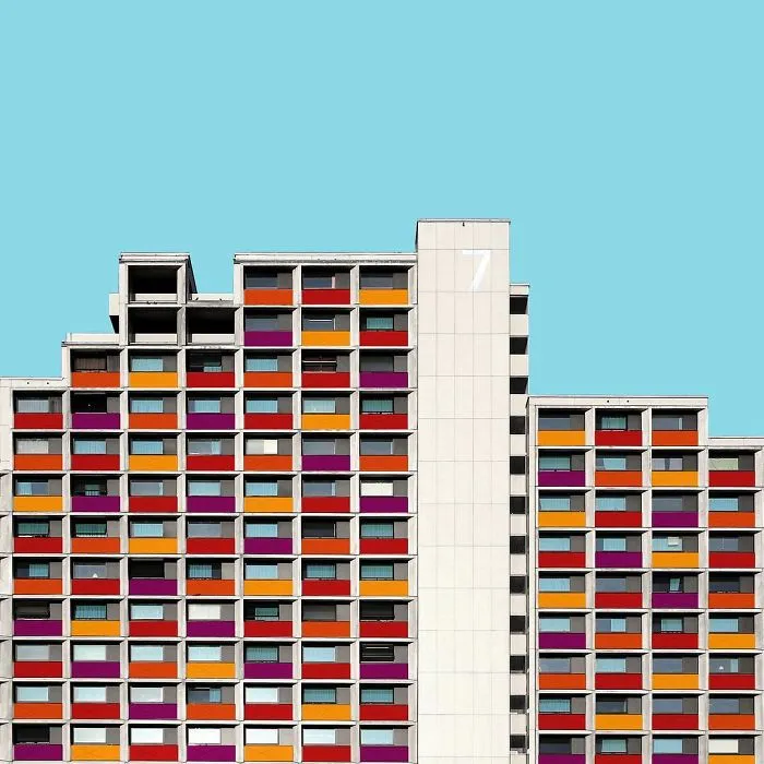 I Got Bored By The Gray Cityscape Of Berlin, So I Started To Colorize Buildings With Photoshop
