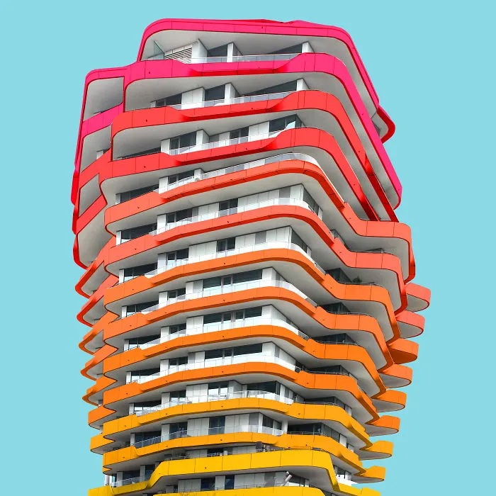 I Got Bored By The Gray Cityscape Of Berlin, So I Started To Colorize Buildings With Photoshop