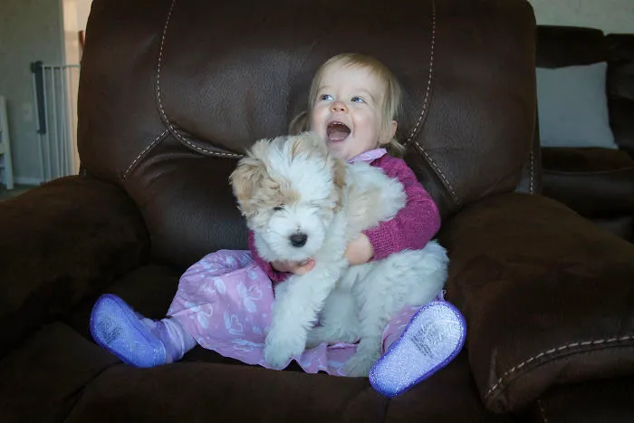 My Daughter Holding Her Puppy For The First Time.