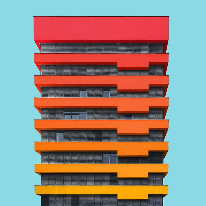 I Got Bored By The Gray Cityscape Of Berlin, So I Started To Colorize Buildings With Photoshop