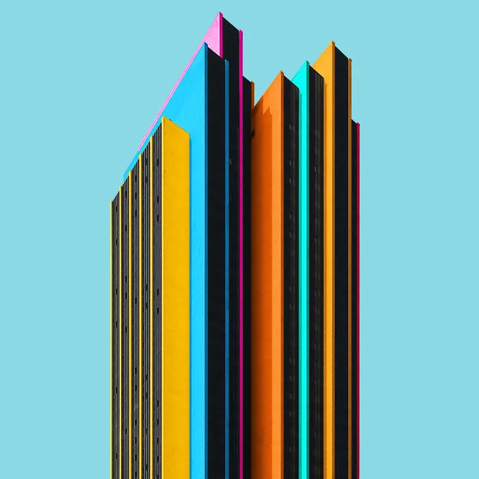 I Got Bored By The Gray Cityscape Of Berlin, So I Started To Colorize Buildings With Photoshop