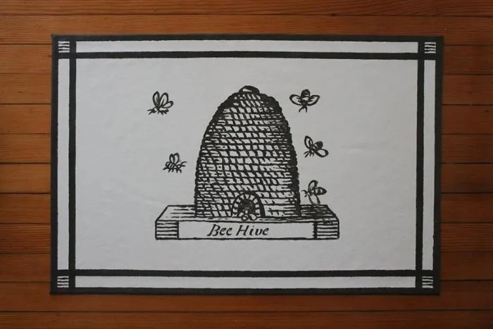 Bee Hive Historic Canvas Floorcloth