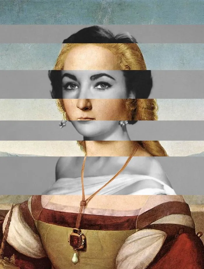 Rafael Portrait Of Young Woman With Unicorn And Liz Taylor