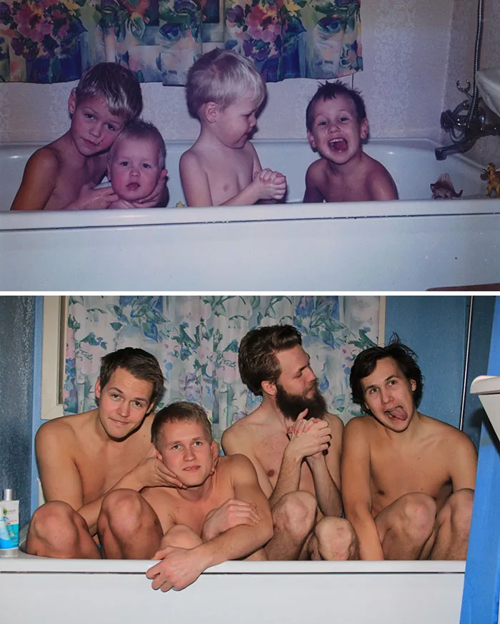 Mi hermano, dos de mis primos y yo