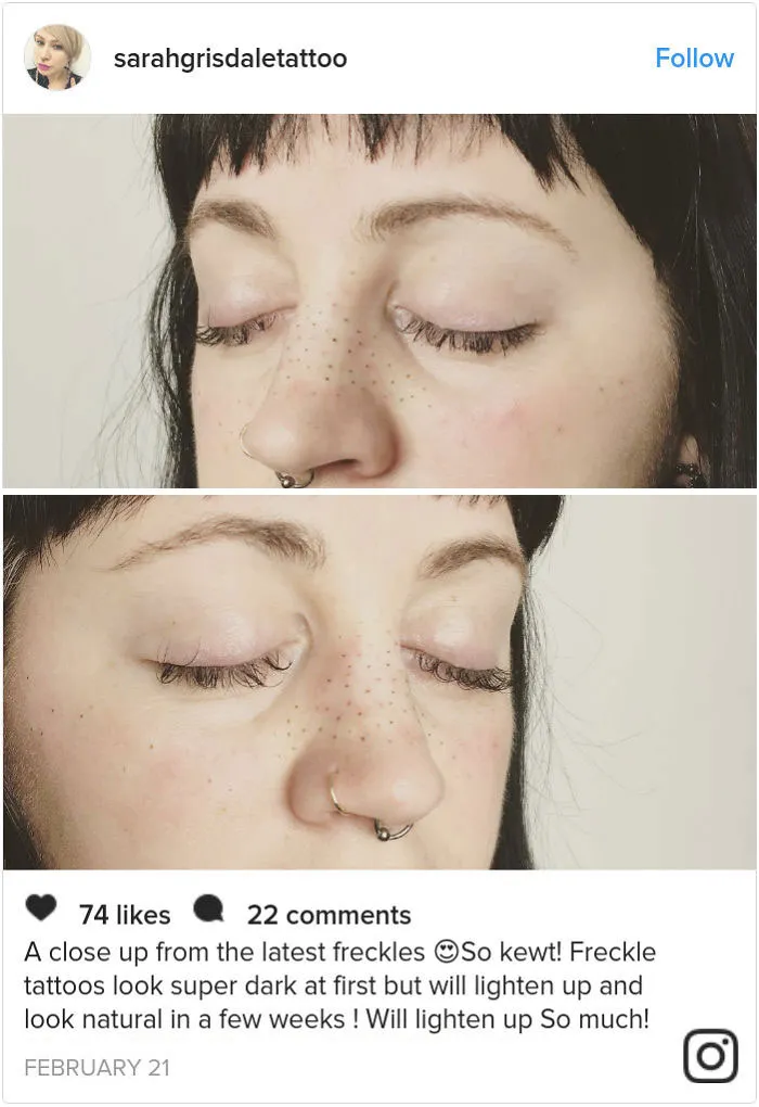 Lo último en belleza es tatuarse pecas en la cara, y quedan sorprendentemente bonitas
