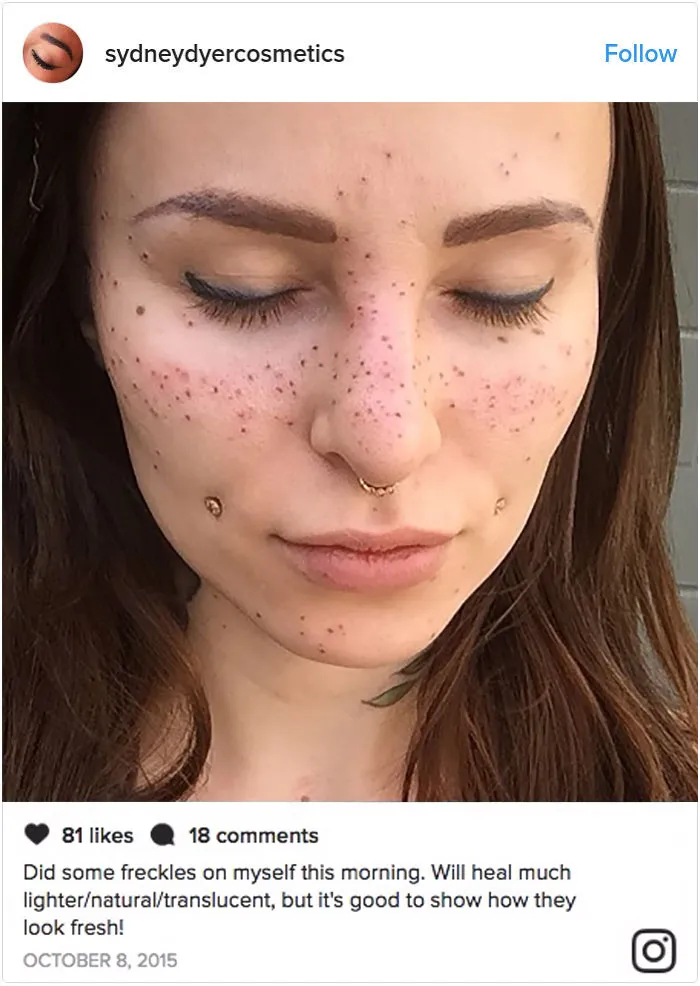 Tattooing Freckles On Your Face Is The New Beauty Craze, And They Look Surprisingly Beautiful