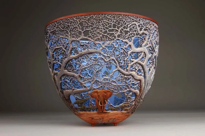 Kenya-Born Artist Hand-Carves Intricate Scenes Of Local Nature On Wood