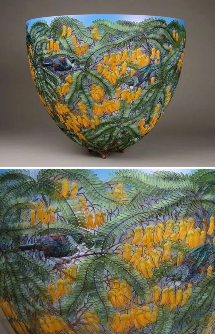 Kenya-Born Artist Hand-Carves Intricate Scenes Of Local Nature On Wood