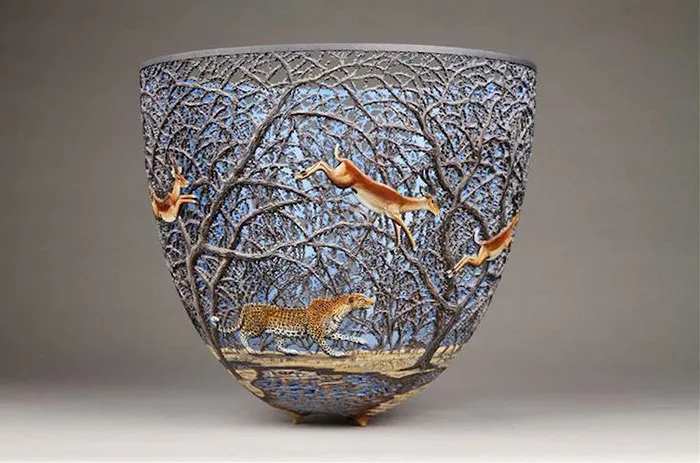 Kenya-Born Artist Hand-Carves Intricate Scenes Of Local Nature On Wood