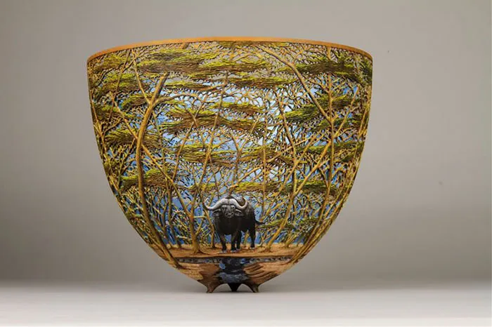 Kenya-Born Artist Hand-Carves Intricate Scenes Of Local Nature On Wood