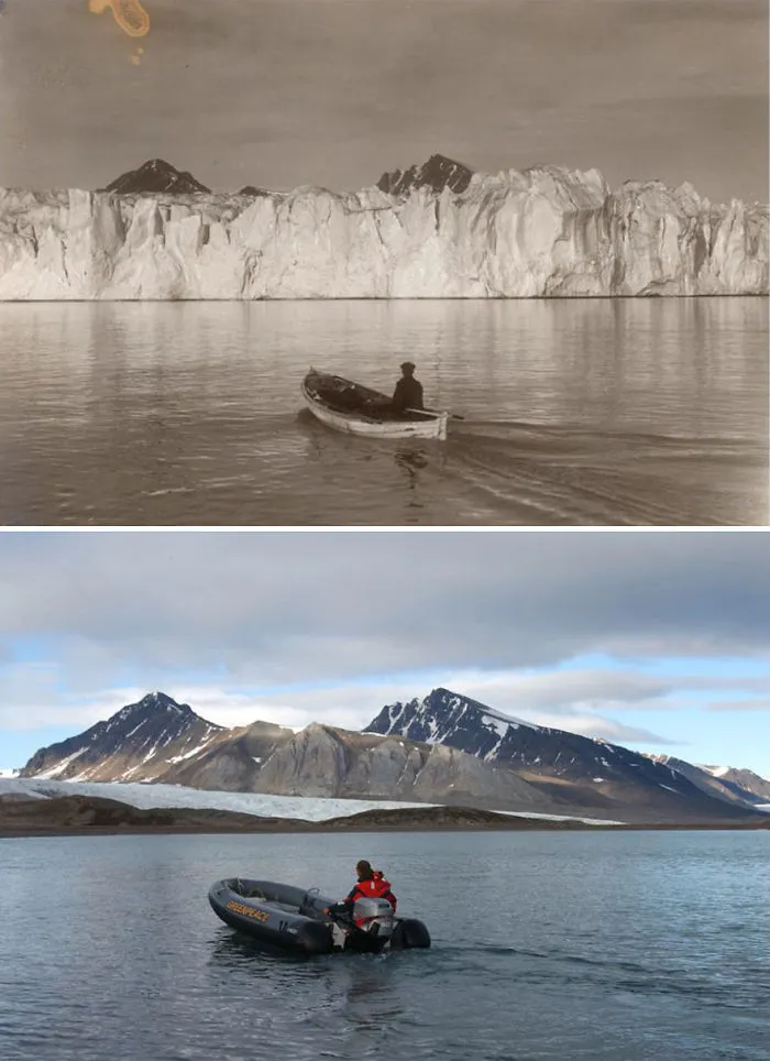 7 Impactantes fotos muestran lo que 100 años de cambio climático han hecho en los glaciares árticos