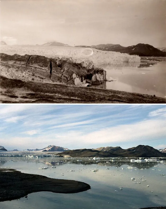7 Impactantes fotos muestran lo que 100 años de cambio climático han hecho en los glaciares árticos