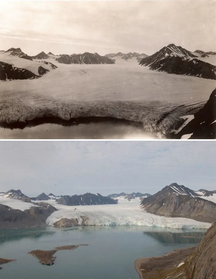 7 Impactantes fotos muestran lo que 100 años de cambio climático han hecho en los glaciares árticos