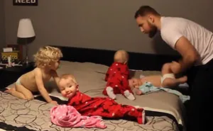 Dad VS Triplets VS Toddler