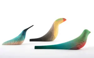 Mexican Artist Dips Wooden Birds Into Watercolor To Recreate The Look Of Local Birds