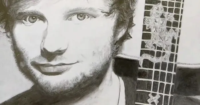 Ed Sheeran Drawing In Pencil & Charcoal