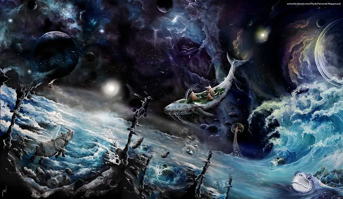 Another World- Transforming My Watercolor Paintings Into Large Digital Landscapes