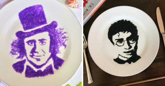 I Make Portraits Out Of Sugar Sprinkles To Surprise My Kids In The Morning
