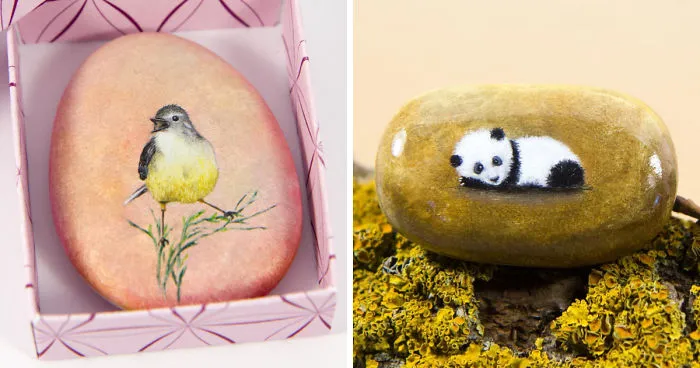 I Create Miniature Worlds Of Tiny Creatures On Stones (Part 2)