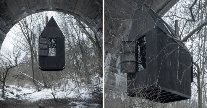 "Black Flying House", An Art Installation That We Created