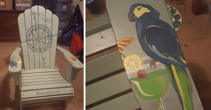 I Painted A Personalized Margaritaville Themed Adirondack Chair