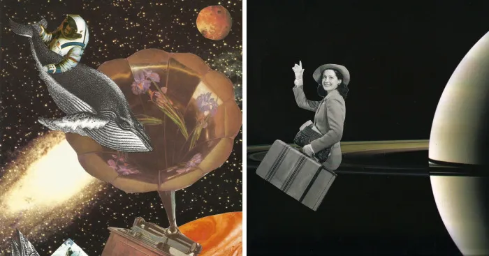 I Create Collages Using Pictures I Find In Old Used Books