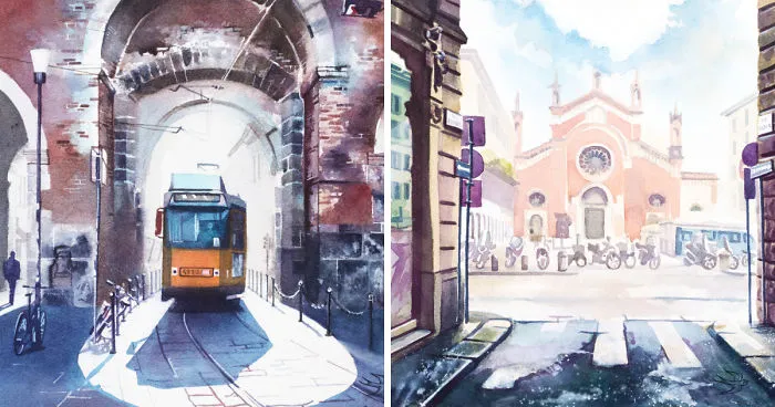 My Friend Captures The Spirit Of Milan In Her Watercolors