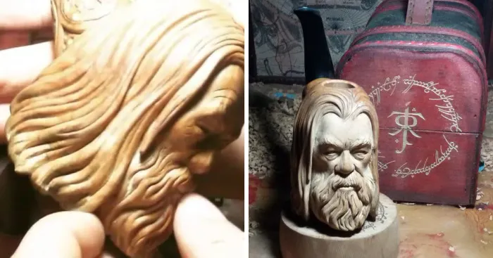 I Hand-Carved Gandalf The White Into A Smoking Pipe