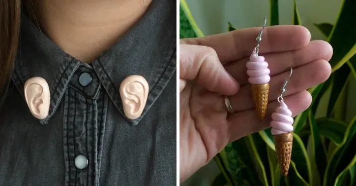 Polymer Clay Pins And Earrings Made By Me