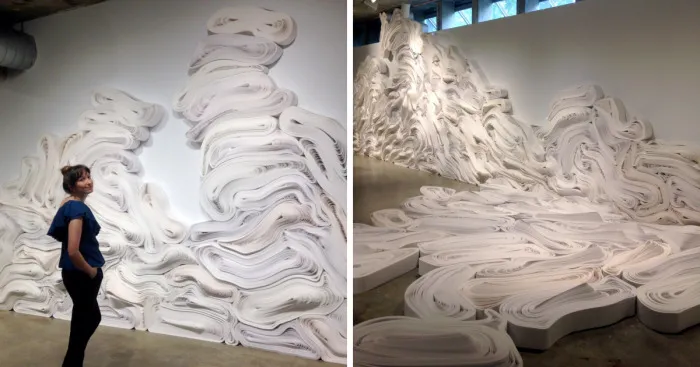 One Ton Of Recycled Paper Was Used To Recreate The Melting Glaciers In The Arctic