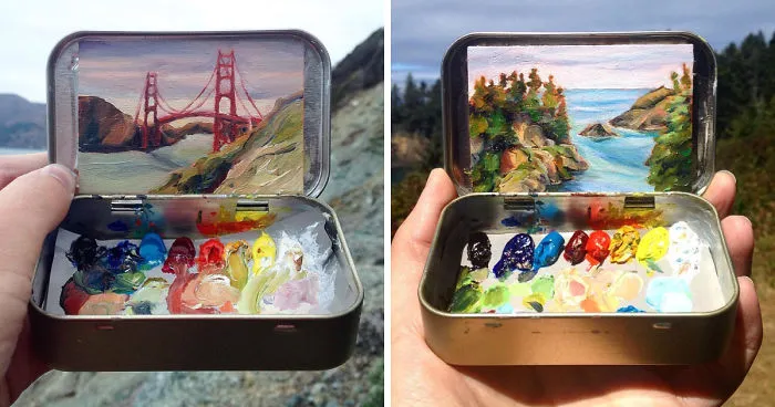 Travel Around The USA With These Tiny Landscapes In Mint Tins