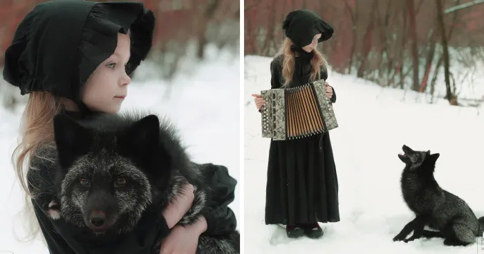 I Portrayed A Little Girl With A Black Fox