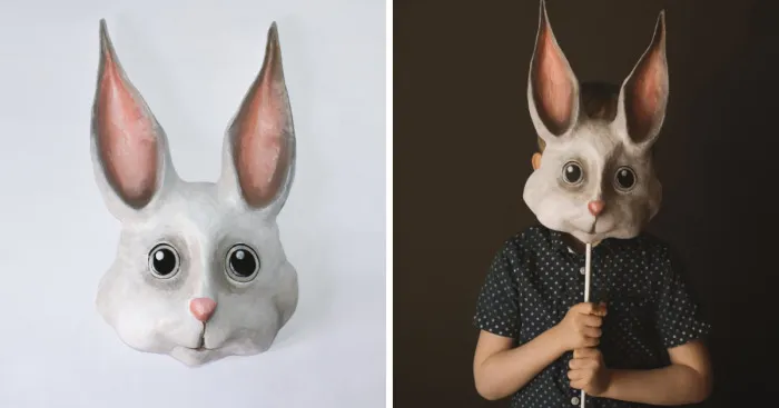 I Made A Simple Bunny Mask Out Of Paper Mâché