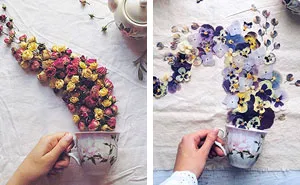Poetic Scenes Of Teacups, Overflowing With Beautiful Flowers By A Russian Artist