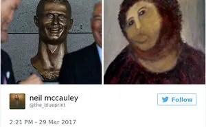 112 Of The Funniest Reactions To Cristiano Ronaldo's New Statue (Add Yours)
