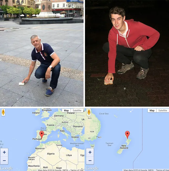 My Dad And I Created A "World Sandwich" From Cordoba, Spain To The Exact Opposite Side Of The World In Hamilton, New Zealand
