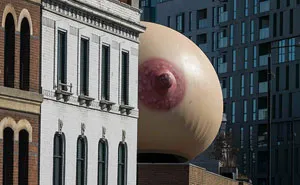 People Can't Take Their Eyes Off A Giant Boob That Appeared In London To Make A Powerful Statement
