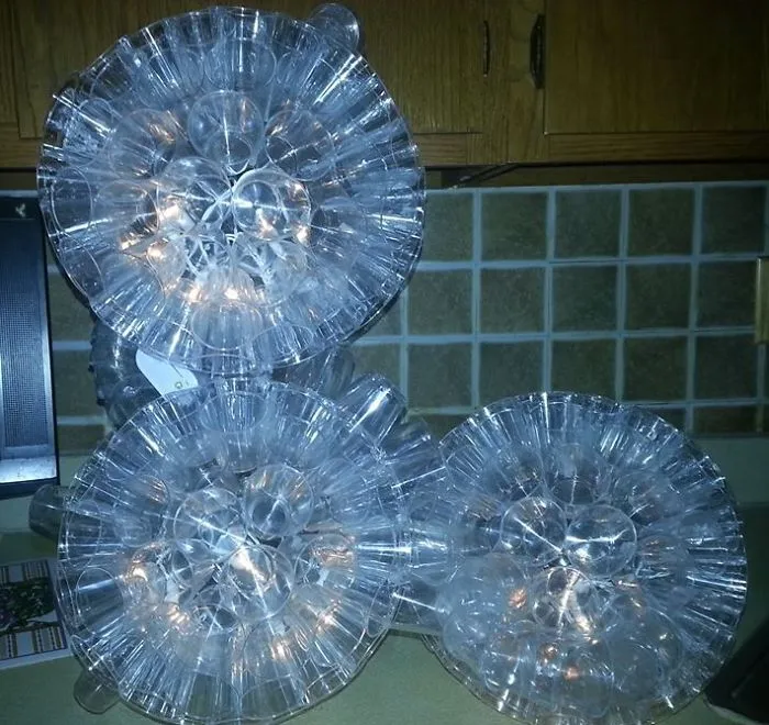I Created A Lightning Fixture From 100s Of Plastic Shot Glasses