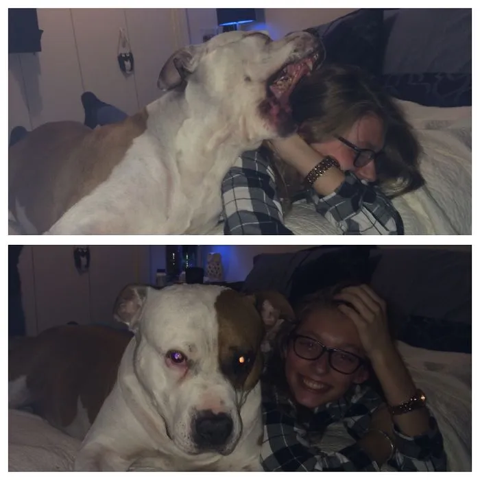 Our Boy Named Sue ..loving On His Girl .. Musta Caught A Yawn .. Lol