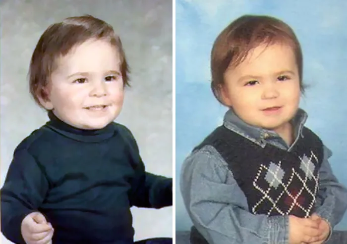 Padre e hijo, ambos con 2 años