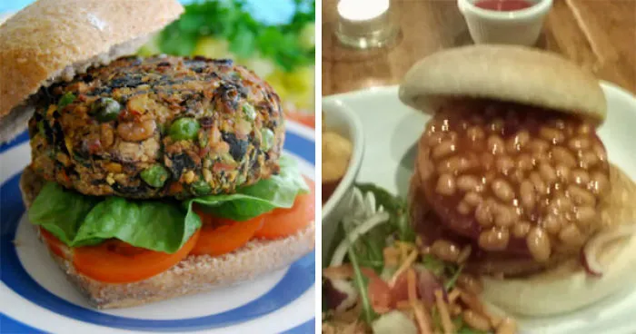 En Irlanda del Norte no debe haber muchos veganos, porque pides una hamburguesa de judías y esto es lo que te sirven