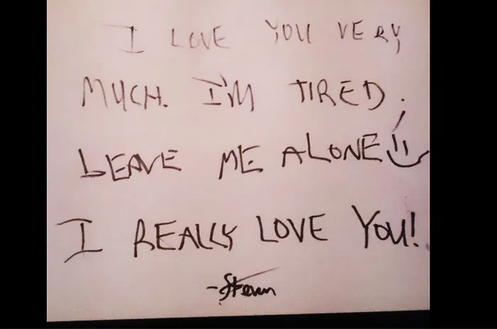 Got Drunk And Left This Note For My Wife