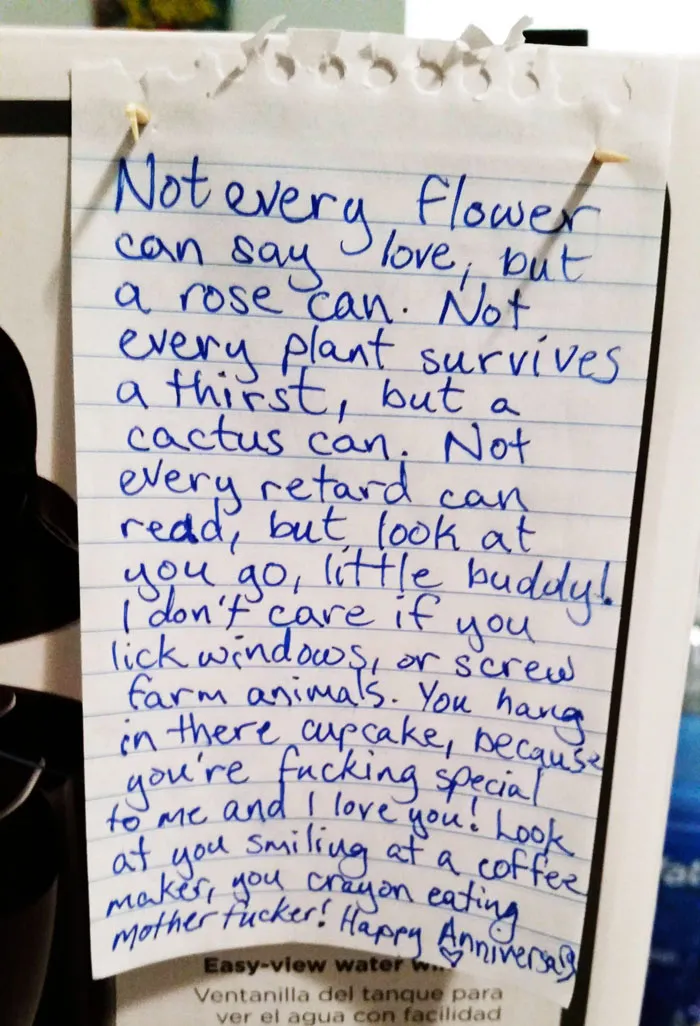 Just Got This Lovely Anniversary Note From My Lovely Girlfriend..