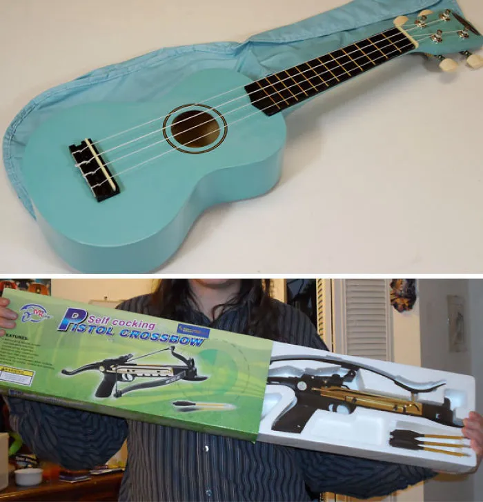 Encargué un ukelele azul como regalo de navidad para una niña de 3 años, llegó esto