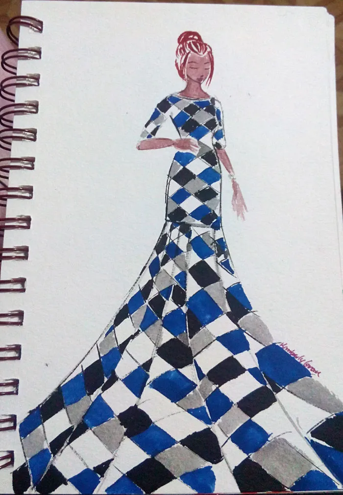 No.16 Blue, Black,white And Gray Checkers