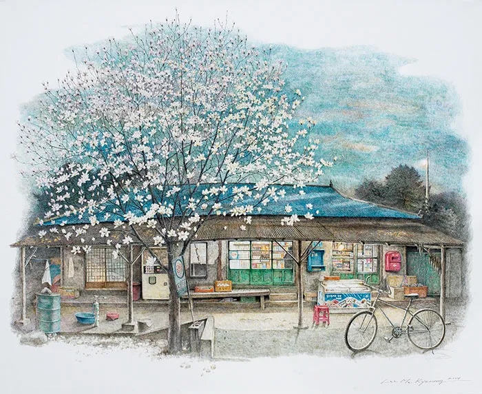 Esta artista ha pasado 20 años dibujando las pequeñas tiendas de Corea del Sur