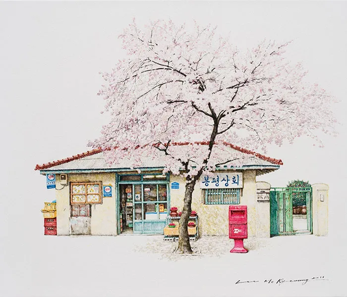Esta artista ha pasado 20 años dibujando las pequeñas tiendas de Corea del Sur