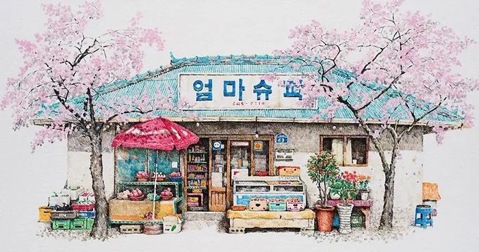 Artist Spends 20 Years Sketching South Korea's Little Convenience Stores